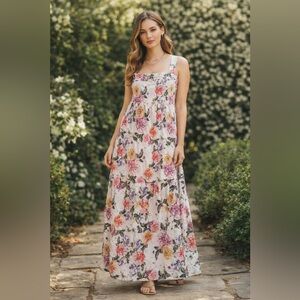 House of Harlow 1960 Floral Maxi Dress | Romantic Tiered Boho Garden Dress NWOT